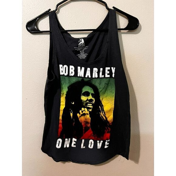 Zion Tops - Women's Zion Clothing Bob Marley Black Tank Top Size M